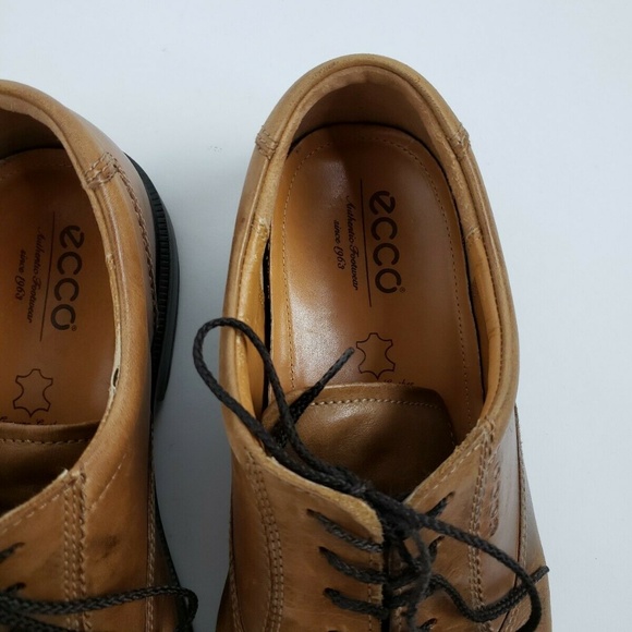 Ecco Brown Leather New York Cap Toe Lace Up Shoes main image 8